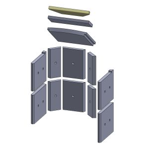 Heizgasumlenkplatte oben 320 x 97 x 20 mm Deckenzugplatte Umlenkplatte passend für Fireplace Casablanca, Flamado | schamotte-shop.de