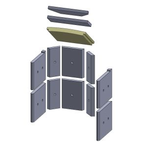 Heizgasumlenkplatte unten 310 x 270 x 30 mm Deckenzugplatte Umlenkplatte passend für Fireplace Casablanca, Flamado | schamotte-shop.de