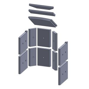 Feuerraumauskleidung 13-teilig (Vermiculite), passend für Fireplace **