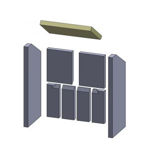 Heizgasumlenkplatte 355x227x30mm (Schamotte) passend für Wamsler**