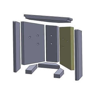 Wandstein hinten rechts 377x210x25mm (Vermiculite) passend für Fireplace** | schamotte-shop.de