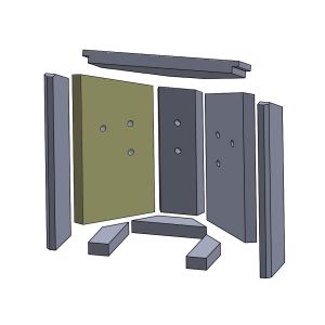 Wandstein hinten links 377x210x25mm (Vermiculite) passend für Fireplace** | schamotte-shop.de
