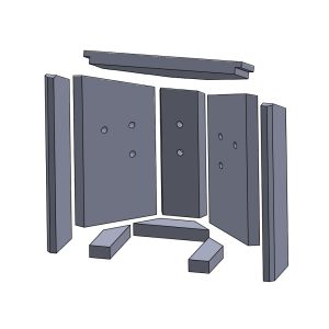 Feuerraumauskleidung 9-teilig passend für Fireplace** Kamine, Kaminersatzteile, Flamado | schamotte-shop.de