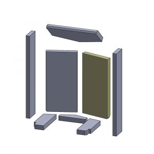 Rückwandstein rechts 405x200x30mm (Vermiculite) passend für Oranier**