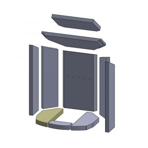 Bodenstein links 310 x 120 x 30 mm Brennraum Ersatzteil passend für Oranier** | schamotte-shop.de
