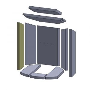 Wandstein vorne links/rechts 520x121x25mm (Vermiculite) passend für Oranier**