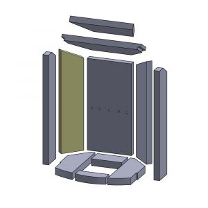 Wandstein hinten links/rechts 450x102x25mm (Vermiculite) passend für Oranier Pori 5A Typ**