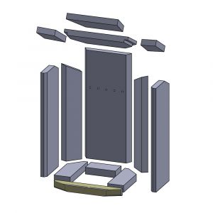 Bodenstein vorne | Oranier** Pori 5D | 300x40x30 mm | Feuerraumauskleidung | PUR Schamotte | Schamotte-Shop.de