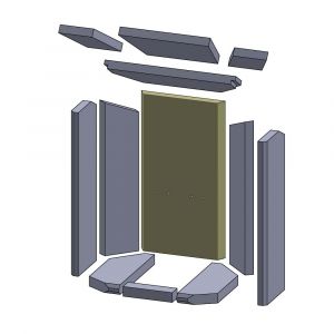 Rückwandstein 484x260x25mm | Feuerraumauskleidung | Oranier** Pori 7B | PUR Schamotte | Schamotte-Shop.de