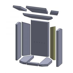 Wandstein hinten rechts 474x113x25mm (Vermiculite) passend für Oranier** Pori 7B | schamotte-shop.de