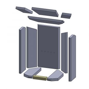 Bodenstein vorne 153 x 40 x 30 mm Brennraum Ersatzteil passend für Oranier** Pori 7B | schamotte-shop.de