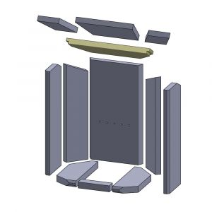 Heizgasumlenkplatte unten 407x131x25mm| Feuerraumauskleidung | Oranier** Pori 7B | Schamotte-Shop.de