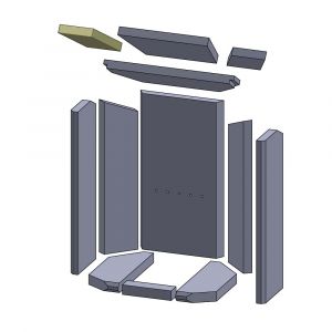 Abschirmung links 136x104x25mm | passend für Oranier** Pori 7B | Feuerraumauskleidung | Schamotte-Shop.de