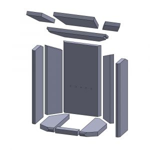 Feuerraumauskleidung 12-teilig passend für Oranier** Pori 7B Kamine, Kaminersatzteile, Flamado | schamotte-shop.de