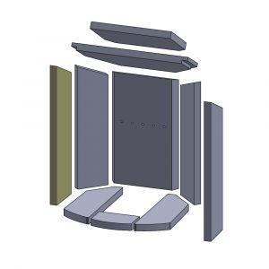 Wandstein vorne links/rechts 520x131x25mm (Vermiculite) passend für Oranier**