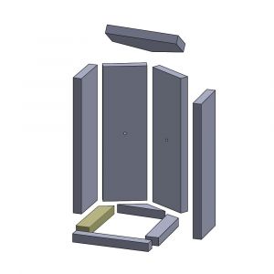Bodenstein links 235 x 48 x 30 mm Brennraum Ersatzteil passend für Oranier** Artemis 1 | schamotte-shop.de