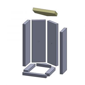 Heizgasumlenkplatte 255x160x30mm | Feuerraumauskleidung | Oranier** Artemis 1 | Schamotte-Shop.deb