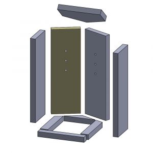 Rückwandstein links/rechts 490x160x30mm (Vermiculite) passend für Oranier Artemis 3**