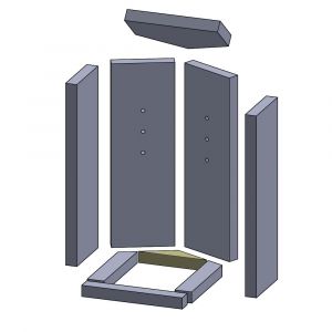 Bodenstein hinten 182 x 42 x 30 mm Brennraum Ersatzteil passend für Oranier** Artemis 3 | schamotte-shop.de