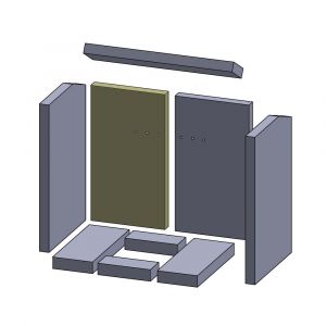 Rückwandstein links/rechts 352x194x25mm (Vermiculite) passend für Oranier**
