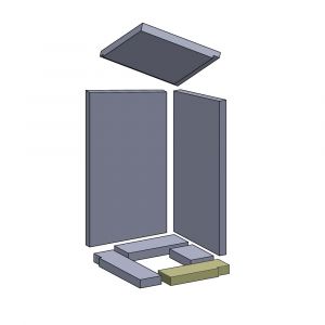 Bodenstein vorne rechts 222x78x30mm (Vermiculite) passend für Oranier Corner 7**