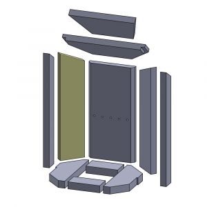 Wandstein hinten 448x105x25mm » Oranier**Kiruna 4 A