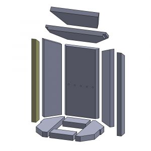 Wandstein vorne 480x52x25mm » Oranier**Kiruna 4 A