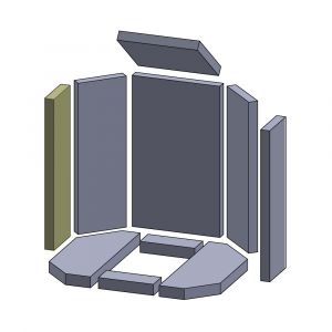 Wandstein vorne links/rechts 410x115x25mm (Vermiculite) passend für Oranier**