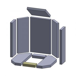 Bodenstein vorne/hinten 150x58x30mm (Vermiculite) passend für Oranier Kiruna 8 B Typ 4649-8**