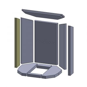 Wandstein vorne links/rechts 565x95x25mm (Vermiculite) passend für Oranier**
