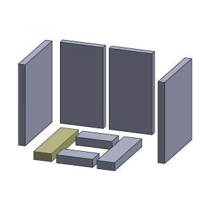 Bodenstein links/rechts 267x66x30mm (Vermiculite) passend für Oranier Nordik  Typ A 4621-5**