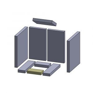 Bodenstein vorne/hinten 135x66x25mm (Vermiculite) passend für Oranier**