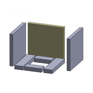 Rückwandstein 280x250x25mm (Vermiculite) passend für Oranier**