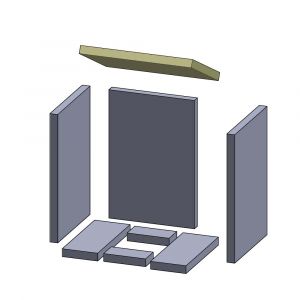 Heizgasumlenkplatte 360x260x25mm passend für Oranier Regina 8 Typ 4631-8**