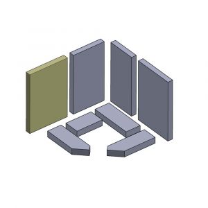 Wandstein vorne link/rechts 300x200x25mm (Vermiculite) ▷ für Oranier Skandik 6A**