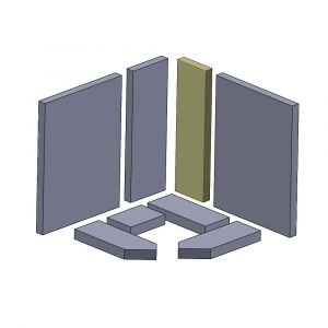 Wandstein hinten rechts 400x112x25mm (Vermiculite) passend für Oranier**