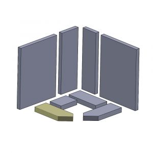 Bodenstein vorne links/rechts 262x95x30mm ▷ für Oranier** Skandik 8B ◁ Feuerraumauskleidung 