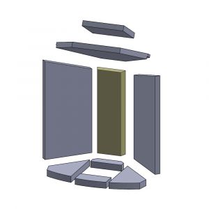 Rückwandstein 405x137x25mm (Vermiculite) passend für Oranier Stella Eck**