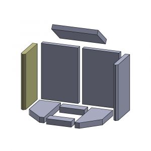 Wandstein links/rechts 300x175x25mm » Oranier** Fjord 8B