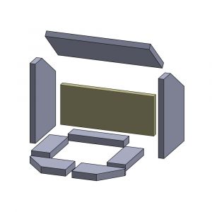 Rückwandstein 425x180x25mm (Vermiculite) passend für Oranier**
