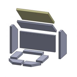 Heizgasumlenkplatte oben 428x295x25mm » Oranier**