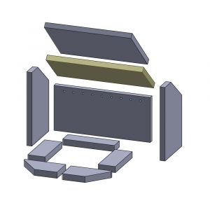 Heizgasumlenkplatte unten 475x195x25mm » Oranier**