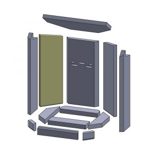 Wandstein hinten links 508x163x25mm » Oranier**KE 706