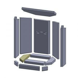 Bodenstein links 284x71x30mm » Oranier** KE 706