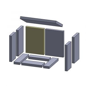 Rückwandstein links/rechts 285x200x25mm (Schamotte) passend für Hark Borgholm 2 **