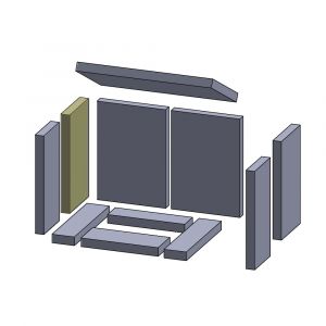 Wandstein hinten links/rechts 285x145x25mm (Schamotte) passend für Hark Borgholm 2 **