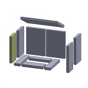 Wandstein vorne links/rechts 285x145x25mm (Schamotte) ▷ für Hark** Borgholm