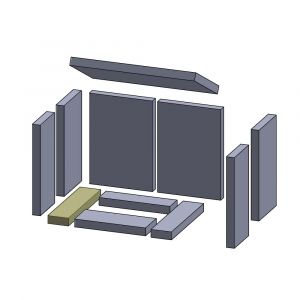 Bodenstein links/rechts 270x65x25mm (Schamotte) ▷ für Hark** Borgholm ◁ Feuerraumauskleidung