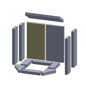 Rückwandstein links/rechts 380x187x25mm (Vermiculite) passend für Skantherm**