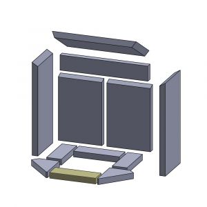 Bodenstein vorne 198x50x25mm (Vermiculite) passend für Skantherm**